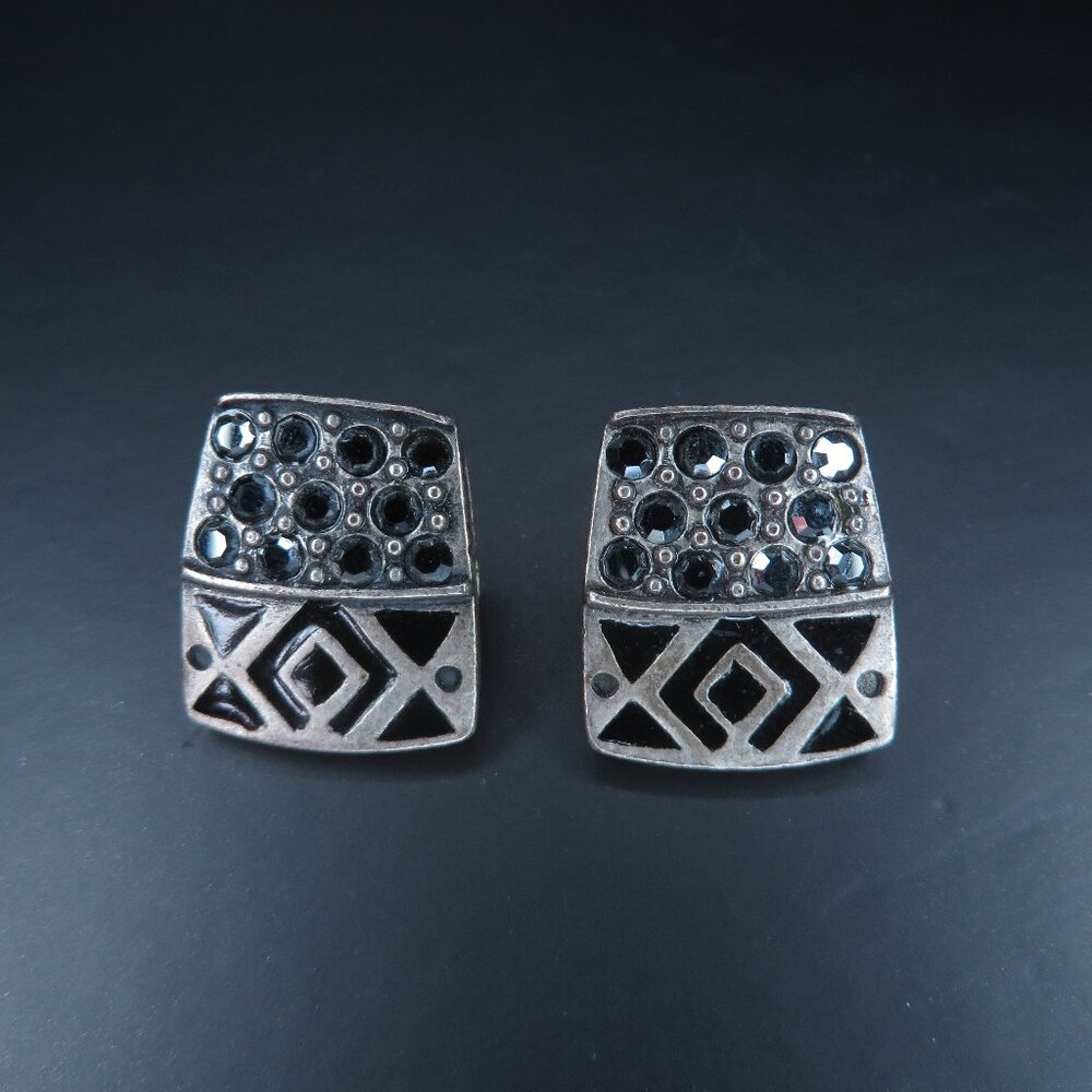 Statement Studs with Dark Crystals